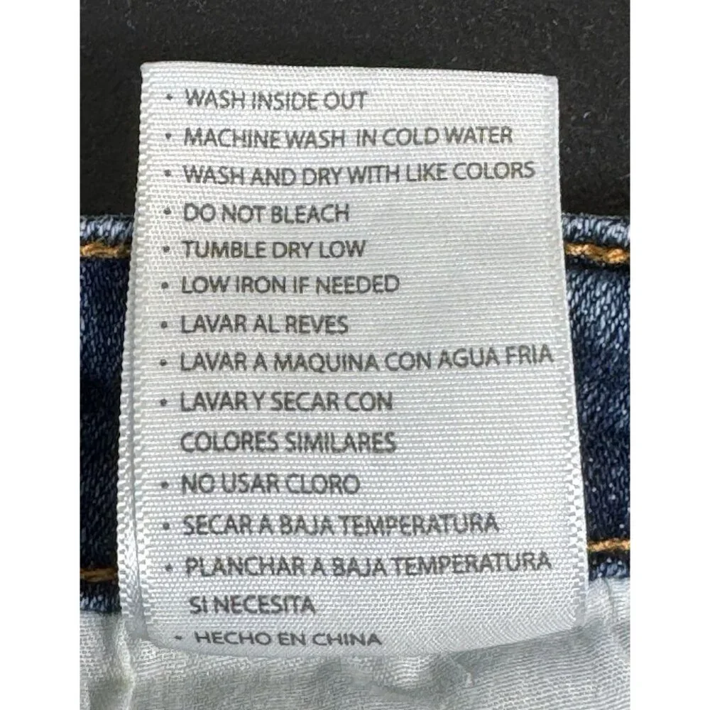 KanCan Jeans Womens‎ Dark Wash Distressed Skinny Jeans Frayed Hem Size